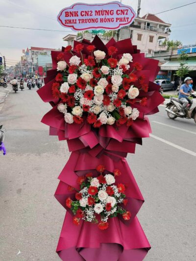 hoa khai trương màu sắc rực rỡ, đa dạng, trang trí bắt mắt